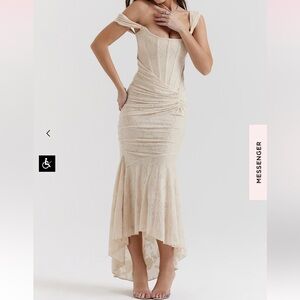 House of CB Cream Maxi Dress